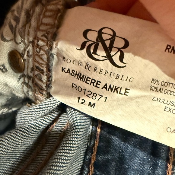 ROCK & REPUBLIC KASHMIERE ANKLE JEAN R012871 WOMEN’S SIZE 12 M - Picture 3 of 4